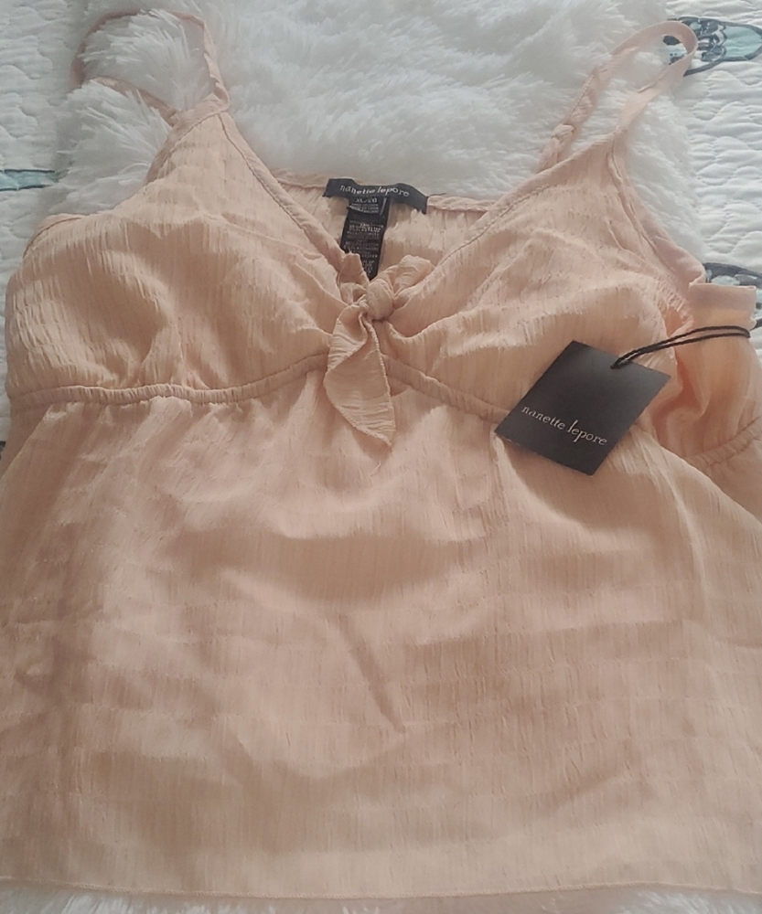 Nanette Lepore Pink Tie Front Camisole